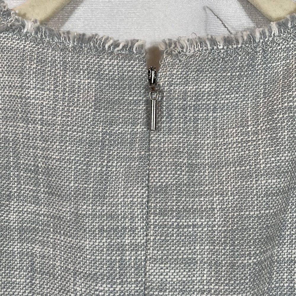 Rebecca Taylor Dress 8 Tweed Fabric Frayed Accent A-line EUC - Picture 4 of 10
